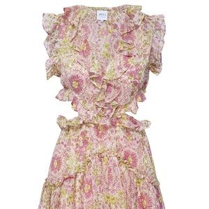 MISA Los Angeles Jolie Floral Ruffle Minidress size xs